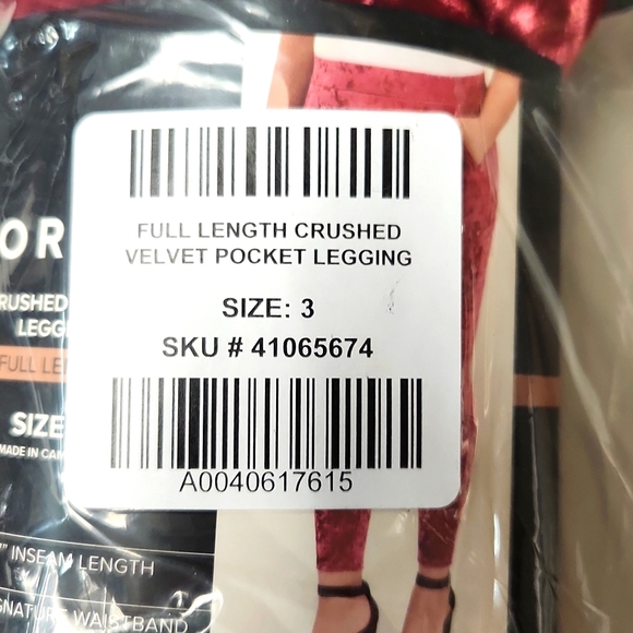 ❤️NWT VINTAGE TORRID LEGGING - CRUSHED VELVET - RHUBARB RED - POCKETS PLUS SIZE - Picture 6 of 9